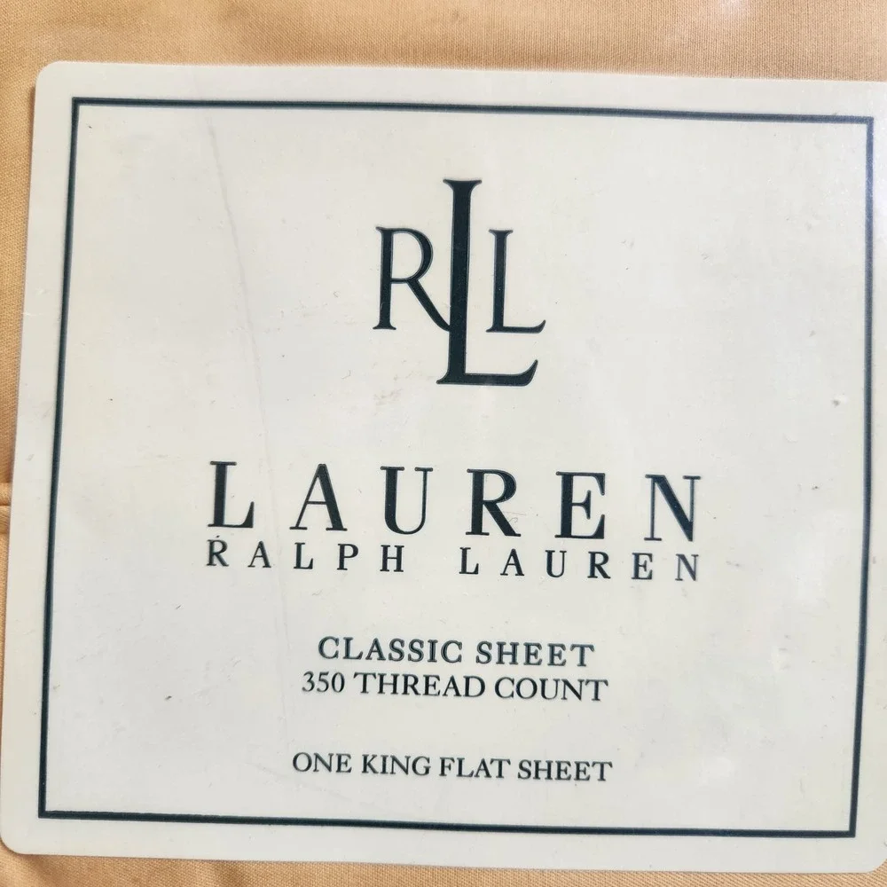 Lauren Ralph Lauren Yellow Flat Sheet King Classic 350 Thread Count Cotton Solid